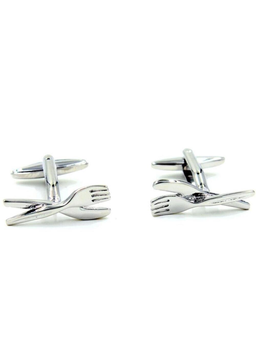 Cufflinks Fork Spoon Chef Kitchen Gift New Stylish Cooking Theme Accessories